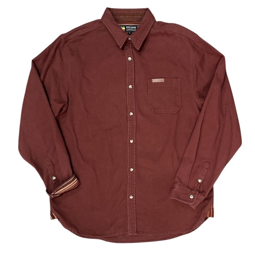 Stick Figure X Levitate Button Up Flannel Shirt Reggae Band Music Festival XL